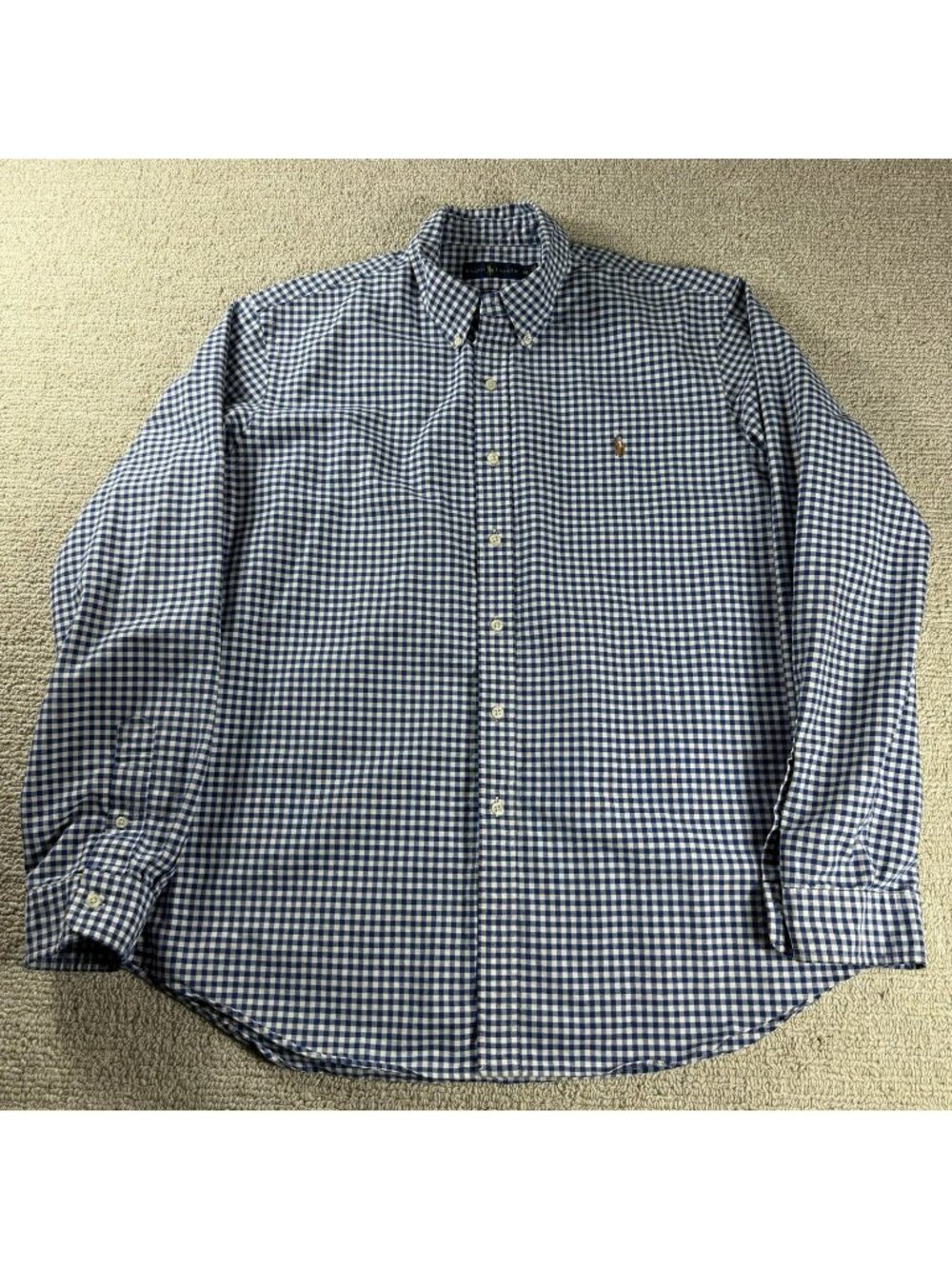 Polo Ralph Lauren Flesh Pony Button Down Shirt Blue White Men’s Size XXL